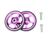 Roues de vélo pliables en alliage d'aluminium, avec roulements intégrés, pour Brompton et pour 3Sixty - Roulettes de rechange légères et lisses à faible friction (violet)