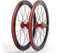 Roues De Vélo Pliant 20 Pouces 451 / Paire Roues BMX, Jantes À Freins Disque, Moyeux Étanches, Cassette 8-9-10-11 Vitesses, Blocage Rapide, Entraxe Avant 100 Mm, Arrière 135(Rosso)