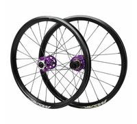 Roues De Vélo Pliantes 20 Pouces Roue Avant À Dégagement Rapide 100×9mm Roue Arrière 135×10mm, Jantes De Vélo en Aluminium, Avant 2 Arrière 4 Roulements, HG 8-12 Vitesses(Black Purple)