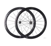 Roues De Vélo Route 700C avec Freins, Jantes À Double Paroi, 50 Mm Avant Et Arrière, Moyeu en Carbone, Cassette 8/9/10/11 Vitesses, Blocage Rapide 100/130, 16 Trous(Centro Rojo)