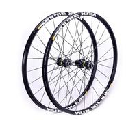 Roues De Vélo VTT 26" 27.5”29" Roues De Frein À Disque Jante en Alliage D'aluminium Roulement Scellé Moyeu De Vélo QR for Cassette 8/9/10/11 Vitesses(Black,27.5'')