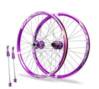 Roues de VTT 24/26/27,5/29 Pouces avec Freins à Disque, 32 Trous, 100/135 mm, Blocage Rapide, Alliage d'aluminium, 2 roulements à l'avant, 4 à l'arrière, Jante Double Couche, compa