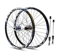 Roues De VTT 24" Jeunesse Freins À Disque Attache Rapide Roues De Vélo 32 Trous Alliage D'aluminium Double Paroi Jante Avant Et Arrière Roues Moyeux Pour 7-12 Vitesses Cassette(Colorful blue)