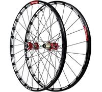 Roues de VTT 26/27,5 pouces, axe traversant/frein à disque à dégagement rapide, jante roue libre, cassette 7, 8, 9, 10, 11, 12 vitesses, roulements scellés (couleur : rouge-QR, taille : 26 pouces)