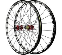 Roues de VTT 26/27,5 pouces, axe traversant/frein à disque à dégagement rapide, jante roue libre, cassette 7, 8, 9, 10, 11, 12 vitesses, roulements scellés (couleur : axe traversant rouge, taille : 27