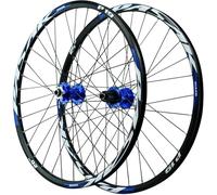 Roues De VTT avec Axe Traversant Et Frein À Disque, Moyeu 32 Trous, 26, 27,5 29 Pouces, 2 Roulements l'avant 4 L'arrière, Jeu en Aluminium, 7 12 Vitesses(Blue,27.5inch)