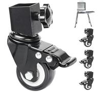 Roues en Barilo - Lot de 4 roues rotatives verrouillables, robustes - Roues à base de entièrement ronde avec fixation pour la configuration de la mobilité de la de table