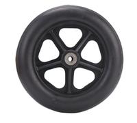 Roues en caoutchouc de 6/7/8 pouces, lisses, flexibles et robustes, roulette avant solide for chariot courses, remplacement fauteuil roulant(Black,6inch)