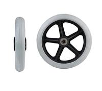 Roues en caoutchouc de 6/7/8 pouces, lisses, flexibles et robustes, roulette avant solide for chariot de courses, remplacement de fauteuil roulant(Gray,6inch)