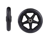 Roues en caoutchouc de 6/7/8 pouces, lisses, flexibles et robustes, roulette avant solide for chariot de courses, remplacement de fauteuil roulant(Black 1pcs,8inch)