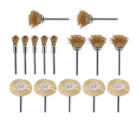 Roues en fil de laiton 15 pièces |Brosses en forme de T/forme de bol/forme de stylo pour le meulage du métal |Oxydation claire, bavures et peinture |Tige de 3 mm pour outils