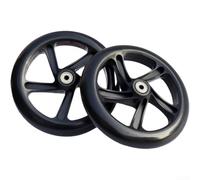 Roues en polyuréthane haute élasticité pour scooters, patins à roues alignées, chariots, tables de thérapie et applications de mobilier de bureau modulaires (noir 250 x 40 mm)