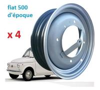 roues jantes en fer ( 4 pièces ) FIAT 500 F / L d'époque