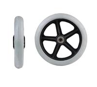 roues lourdes, Roues de remplacement for fauteuil roulant en caoutchouc solide, ensemble de pneus de roulette avant gris noir de 6 à 8 pouces(Gray,7inch)