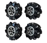 Roues Mecanum de qualité supérieure de 60 mm compatibles avec Arduino Raspberry Pi Microbit, roues de robot, pneus omnidirectionnels 4WD avec 4 raccords métalliques de 5 mm pour plate-forme mobile AGV