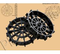 Roues motrices, jeu de 2 profilés offroad pour tondeuse robot WORX Landroid S300 WR130E
