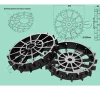 Roues motrices, jeu de 2 profilés offroad pour WORX Landroid L WR153E WR155E L1500