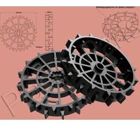 Roues motrices, jeu de 2 profilés offroad pour WORX WG790E WG757E WG758E WG796E WG799E