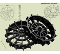 Roues motrices, jeu de 2 profilés offroad WORX WR101SI WR102SI WR106SI WR105SI WR115M