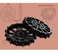 Roues motrices, jeu de 2 profils offroad pour WORX Landroid L WR148E WR147E WE147E.1
