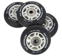 NILS Lot de 4 roulettes avec roulement à billes en PU ABEC 9 64-80 mm (Noir, 70 mm)