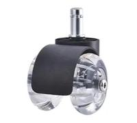 Roues pivotantes 2 pouces 11mm roue universelle Pu clip ressort noir Frein transparent chaise de bureau poulie à roulettes mobile (roue 2-noir)