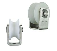 Roues pivotantes en nylon durable de 5,1 cm avec fente, poulie directionnelle, roulement en acier inoxydable 304, idéales pour les machines industrielles, les portes coulissantes et les portails