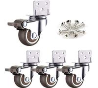 Roues Pivotantes pour Berceaux avec Support De Type L Rubbernitureor avec Freins Mute Roulements à Billes Capacité 65kg 4 Pack, 4Brake, 32Mm