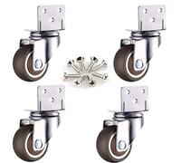 Roues Pivotantes pour Berceaux avec Support De Type L Rubbernitureor avec Freins Mute Roulements à Billes Capacité 65kg 4 Pack, 4Universal, 32Mm