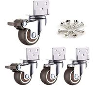 Roues Pivotantes pour Berceaux avec Support De Type L Rubbernitureor avec Freins Mute Roulements à Billes Capacité 65kg 4 Pack, 2Brake+2Universal, 38Mm