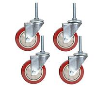 Roues pivotantes Roulettes de meubles, roues robustes, lot de 4 roulettes 3''/4'', roulette pivotante, tige filetée M12 x 60 mm, les roulements à billes peuvent pivoter à 360 degrés (100 mm)(100mm)