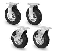 VONROC Roues Pneumatiques pour Chariot TT503XX - Set 4 Roues Gonflables - Absorption Chocs & Vibrations - Upgrade Premium Chariot 300 kg