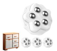 Roues pour appareils électroménagers, roues adhésives, paquet de 4 bâtons adhésifs blancs sur roues, rotation à 360 degrés, rouleaux en acier inoxydable, poulie adhésive pour fond de récipient de stoc