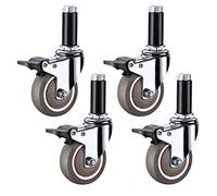 roues pour déplacer des objets lourds, 4 roulettes pivotantes robustes PSC, roulettes industrielles à tige filetée M12 x 60 mm, roulette de remplacement en caoutchouc for chariots, chariot (frein 50 m