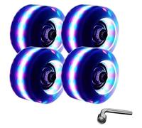 Roues pour Patinage Roues de Patin à Rouleaux d'allumage avec roulements roulettes Lumineuses Quadruple Quad Rouleau for Patinage à Double rangée et Skateboard