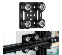 Roues pour Profilés Aluminium 2020 à Rainure en V, Plaque de Guidage | Quatre Poulies Intégrées, Aluminium Noir, Réglage du Glissement, pour Imprimante 3d et Profilés 2020 à Rainure en V