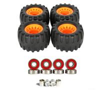 Roues robustes pour skateboard Trail 76 mm pour gazon et boue (axe rouge) | Poignée à texture grossière, stable sur l'herbe boueuse, noyau absorbant les chocs, 76 mm de diamètre, jeu de 4 roues