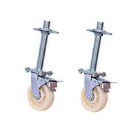 Roues Rotatives Robustes, Roue Polyuréthane Lot De 2, pour Échafaudages De Construction, Lourd Industriel Roue avec Freins, roulettes pour Meubles, Installation À Vis Fixe