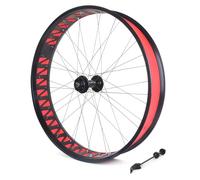 Roues Vélo Neige 26X4,0/4,9 Pouces Roues Avant et arrière en Alliage d'aluminium à 36 Trous Freins à Disque QR 135/190mm Rayons 14G pour Cassette 7/8/9/10/11/12 Vitesses(Black,Front)