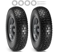 Roues VEVOR entièrement enPolyuréthaneavec pneus RunFlat, 10 pouces, pack de 2, charge dynamique de 180 lbs, charge statique de 220 lbs, pneus et roues sans chambre à air pour diables, chariots utilit