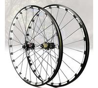 Roues VTT 26'', 27,5'' Et 29'' À Axe Traversant, Jante Double Couche en Alliage D'aluminium, Freins À Disque, Moyeu À 24 Boulons À Tirage Droit pour Cassettes 7-12 Vitesses.(Schwarz,26inch)