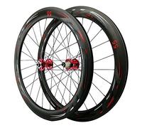 Roues VTT 700C pour Vélo de Route en Fibre de Carbone 24 Trous Entraxe 55 mm Freins à Disque Compatible 7/8/9/10/11 Vitesses