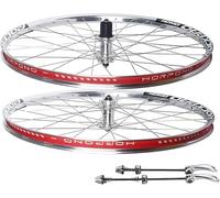 Roues VTT À Blocage Rapide, Jantes Double Couche en Alliage D'aluminium 26/27,5/29 Pouces, Freins Disque, Moyeux 32 Trous for Cassette 7-11 Vitesses, Argent(Silver,27.5inch)