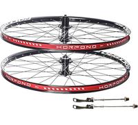 Roues VTT À Blocage Rapide, Jantes Double Couche en Alliage D'aluminium 26/27,5/29 Pouces, Freins Disque, Moyeux 32 Trous for Cassette 7-11 Vitesses, Argent(Nero,26inch)