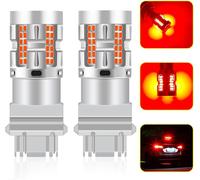 Rouge-2 Pièces 3157 P27/7w T25 Voiture Ampoule Led Feu Stop Led Feu Arrière Antibrouillard Arrière Point Culminant 66smd Puce Led Dc12v-24v-