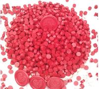 Rouge 300 pièces de cire de scellement, perles de cire de scellement, jeu de sceau de cire octogonal pour invitations, cartes, enveloppes, paquets de vin, emballages cadeaux (rouge)