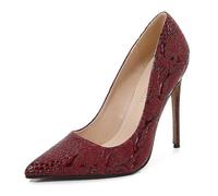 Rouge,36 EU,Escarpins à Talons Aiguilles Classiques à Bout Pointu pour Femmes, Chaussures à Enfiler, imprimées en Relief, pour Le Bureau, décontractées, pour soirées et bals de Promo