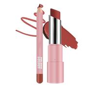 Rouge A Levre Mat Longue Tenue,Ensemble De Crayon A Levre,Rouge À Lèvres Sans Transferts Et Crayon Levres Assorti Imperméable,Soin Compact Éclat Visage Pour Voyage D'Affaires Maison École Déplacements