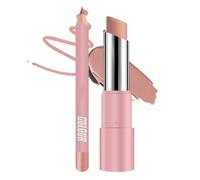 Rouge A Levre Mat Longue Tenue,Ensemble De Crayon A Levre,Rouge À Lèvres Sans Transferts Et Crayon Levres Assorti Imperméable,Soin Compact Éclat Visage Pour Voyage D'Affaires Maison École Déplacements