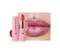 Rouge a Levre Pailleté Cherry Red, Rouge à Lèvres Brillant Métallique, Diamant Shine Baume a Levre Hydratant, Longue Tenue Waterproof, Très Pigmenté Vegan Maquillage, Cadeaux pour Saint-Valentin-03